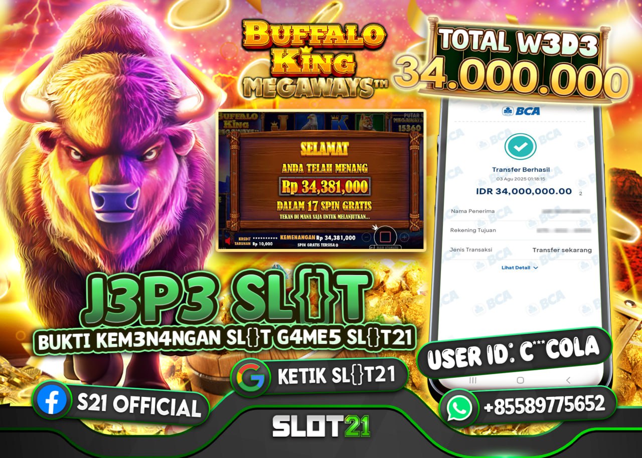 C***COLA JACKPOT SLOT BUFALO KINGS HUNT Rp.34.000.000 - LUNAS	