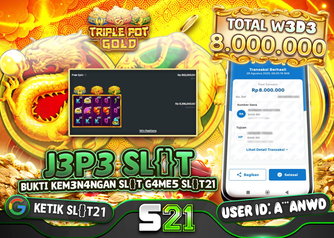 A***ANWD JACKPOT SLOT TRIPLE POT GOLD Rp.8.000.000 - LUNAS
