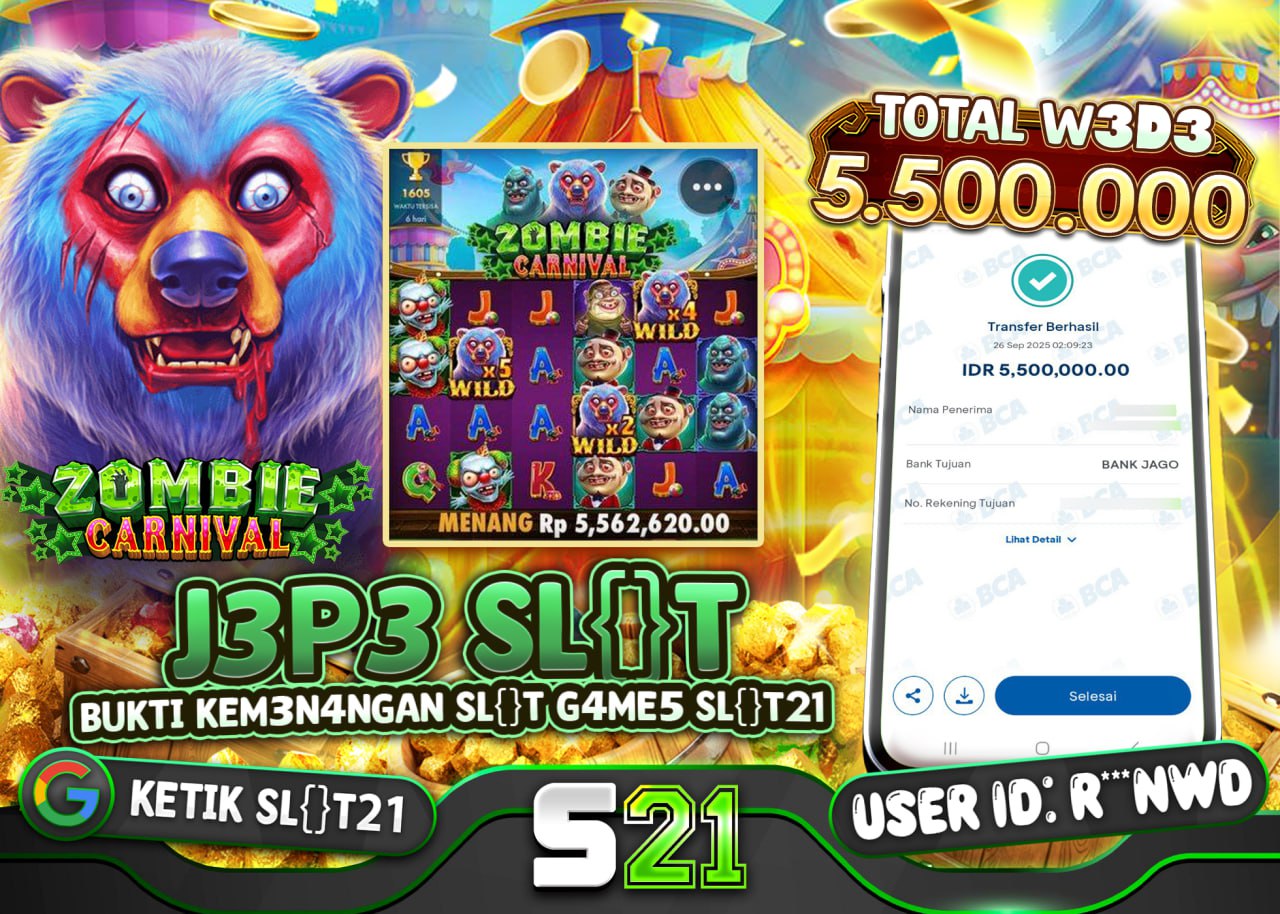 R***NWD JACKPOT SLOT ZOMBIE CARNIVAL Rp 5.500.000 - LUNAS