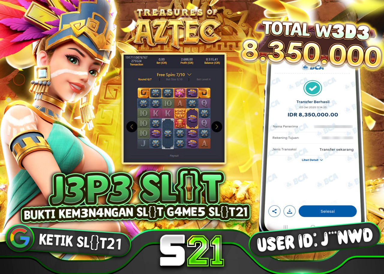J***NWD JACKPOT SLOT TREASURE OF AZTEC Rp 8.350.000 - LUNAS
